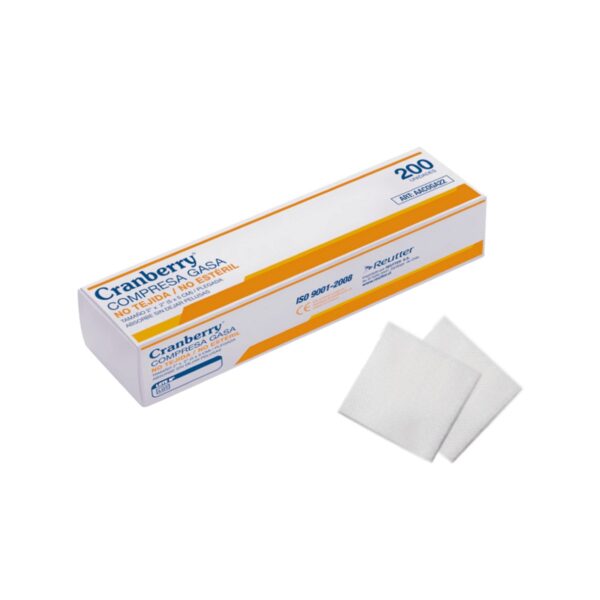 GASA 5X5 NO ESTERIL CRANBERRY 200 UNIDADES