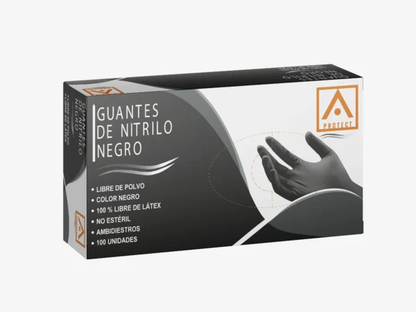 CAJA_NITRILO_NEGRO_3_0 Guante Protect de TOPSAFE Nitrilo 3.5 NEGRO Talla "XL" (100u)