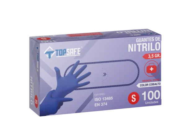COBALTO_TOPSAFE Guante de Nitrilo 3.5 gr Topsafe Cobalto TALLA "M"