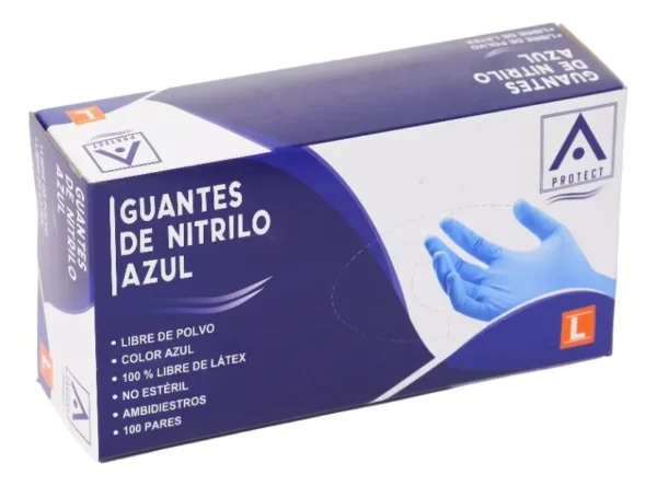 D_NQ_NP_2X_931720-MLC75095946622_032024-F Guante Protect de TOPSAFE Nitrilo Azul Talla "S" (100u)