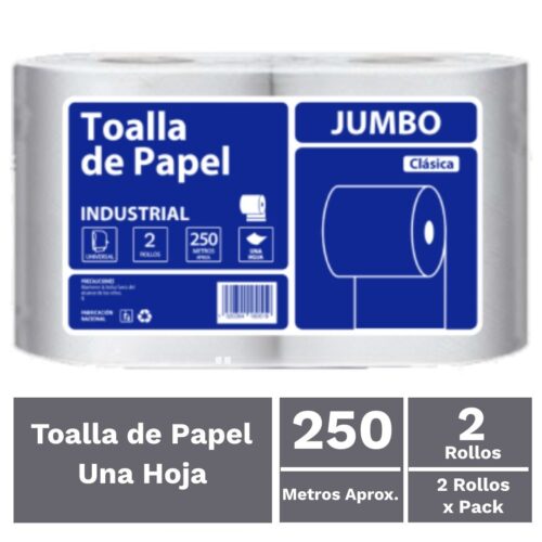 2025/11/1000262565.jpg TOALLA DE PAPEL 2 X 250 JUMBO Pulpa virgen