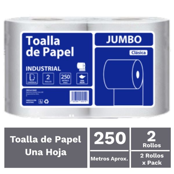 2025/11/1000262565.jpg TOALLA DE PAPEL 2 X 250 JUMBO Pulpa virgen